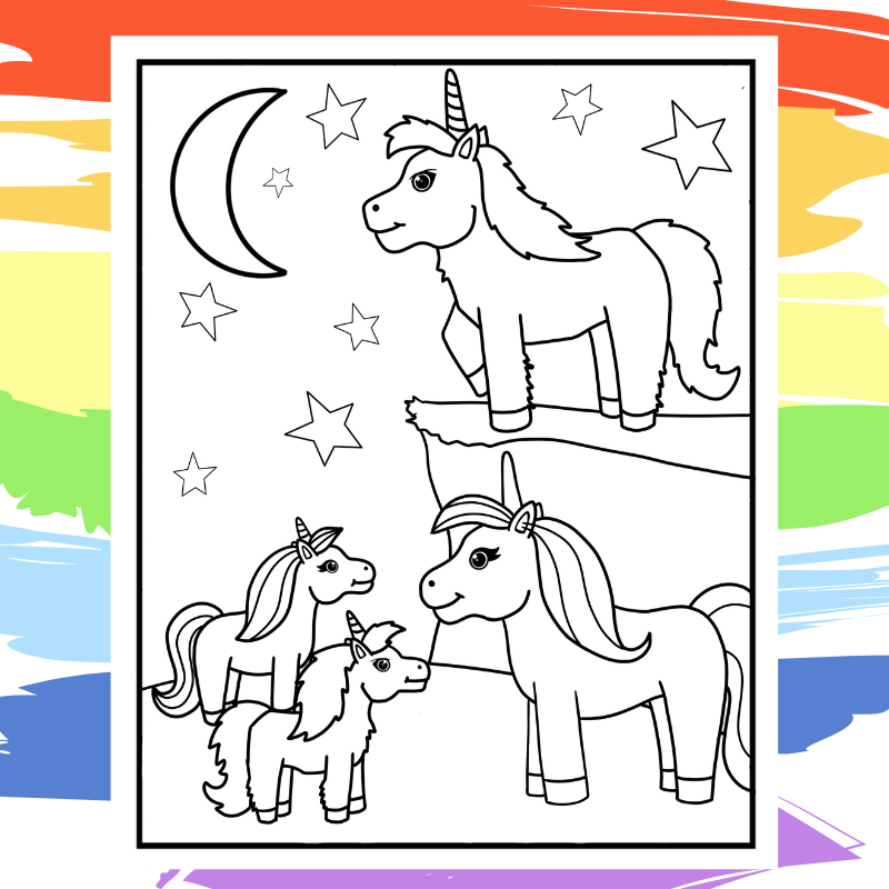 Cute unicorn coloring pages