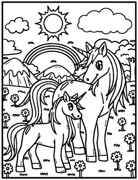 Adorable unicorn coloring pages for kids enchanting and whimsical fun by qetsy