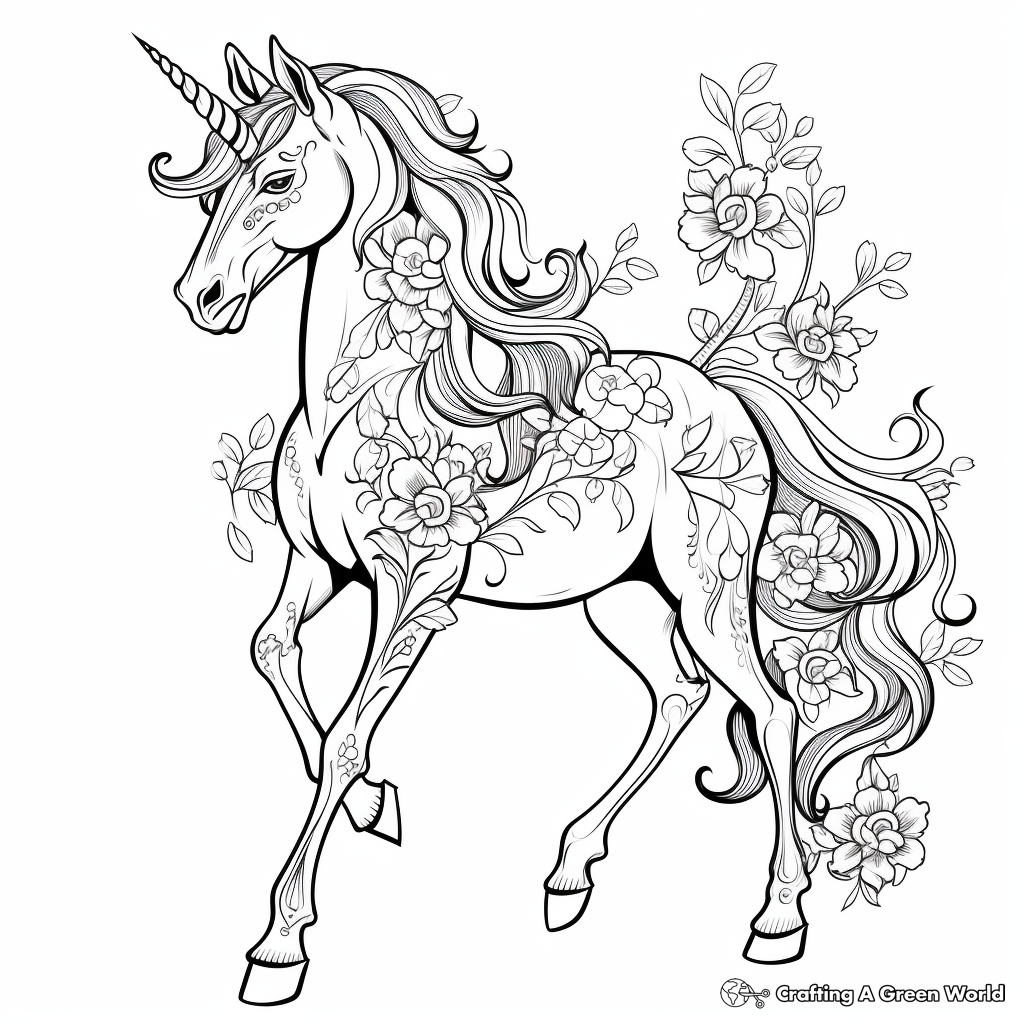 Unicorn for adults coloring pages
