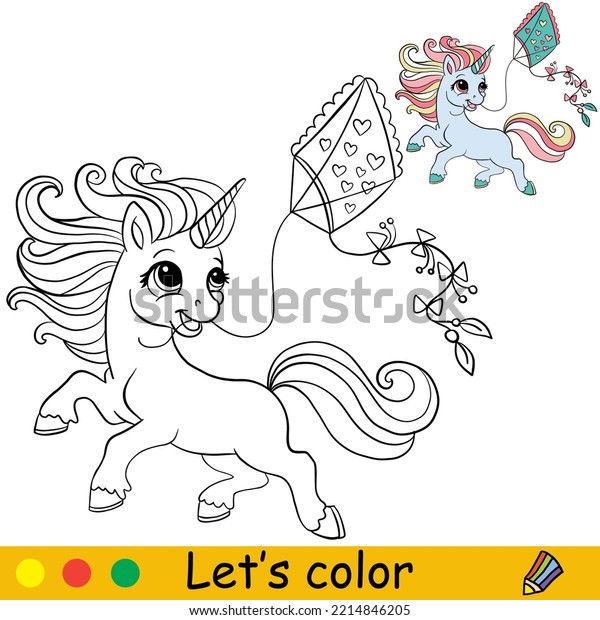 Cartoon cute funny unicorn girl character stock vector royalty free