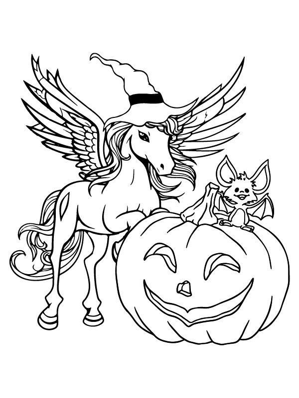 Halloween unicorn coloring pages printable for free download