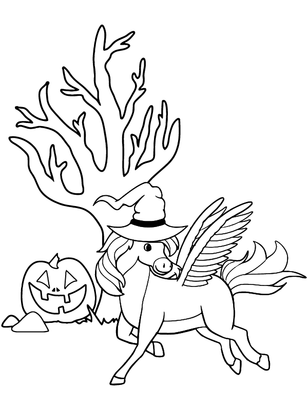 Halloween unicorn coloring pages printable for free download