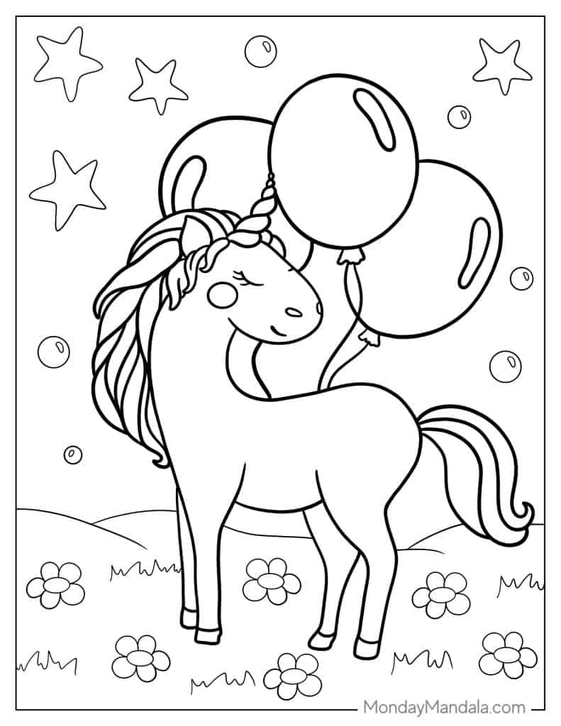 Unicorn coloring pages free pdf printables
