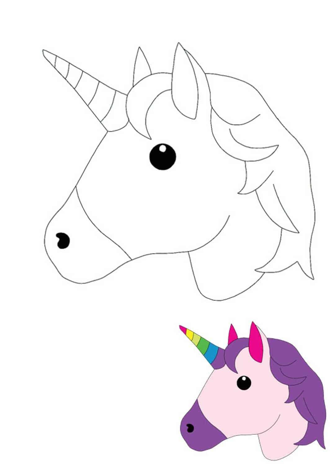 Unicorn head coloring pages