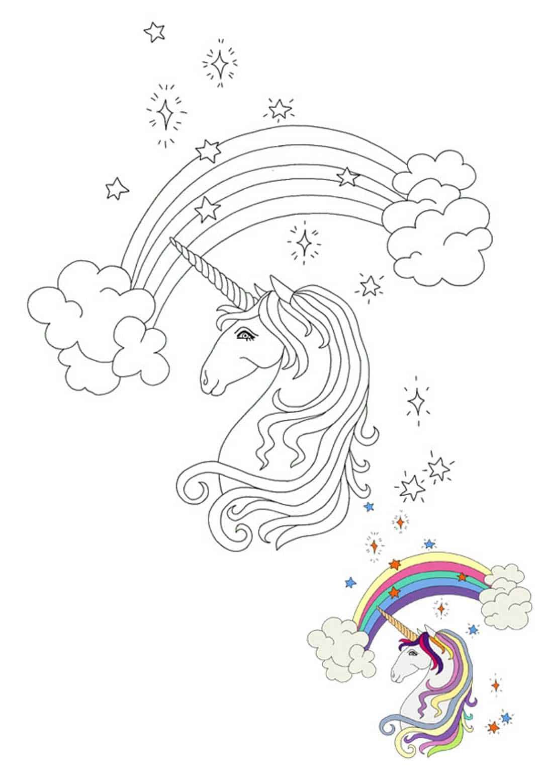Unicorn head coloring pages