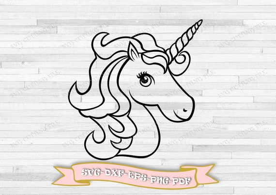 Unicorn svg unicorn head svg unicorn outline svg cutting file for cricut vinyl sip and paint party canvas files svg