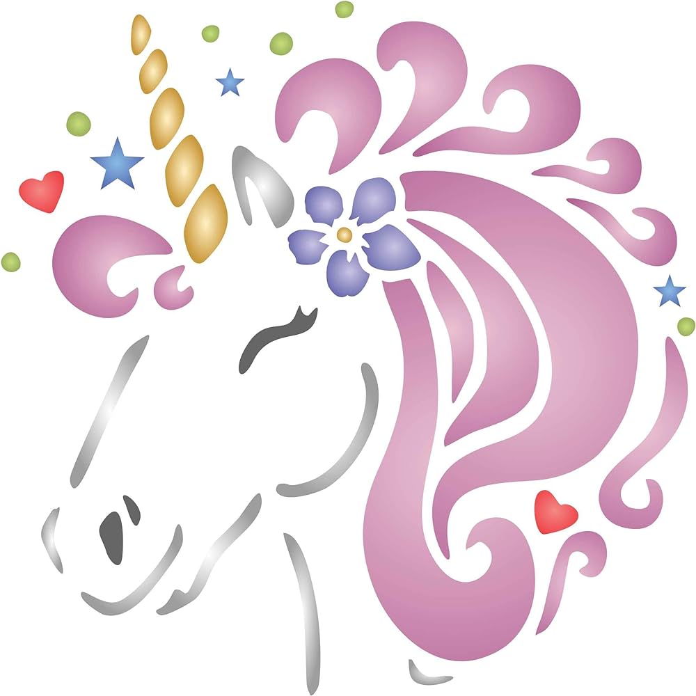 Unicorn head stencil