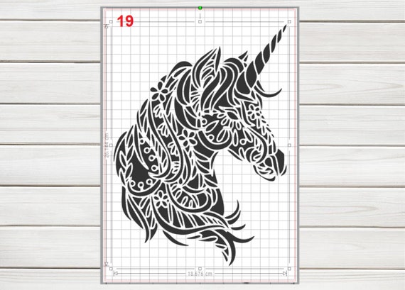 Majestic fairy unicorn head stencil mylar plastic mic a