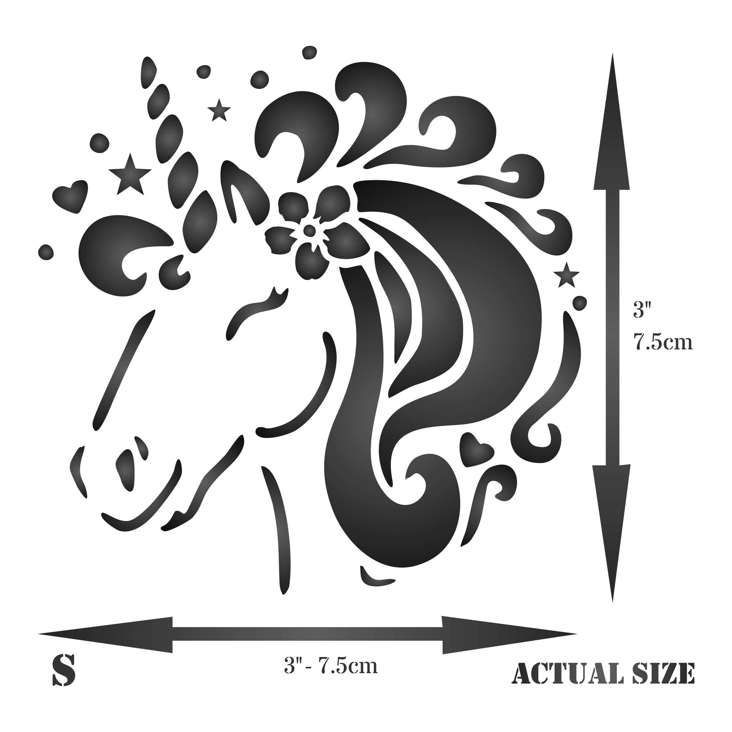 Unicorn head stencil