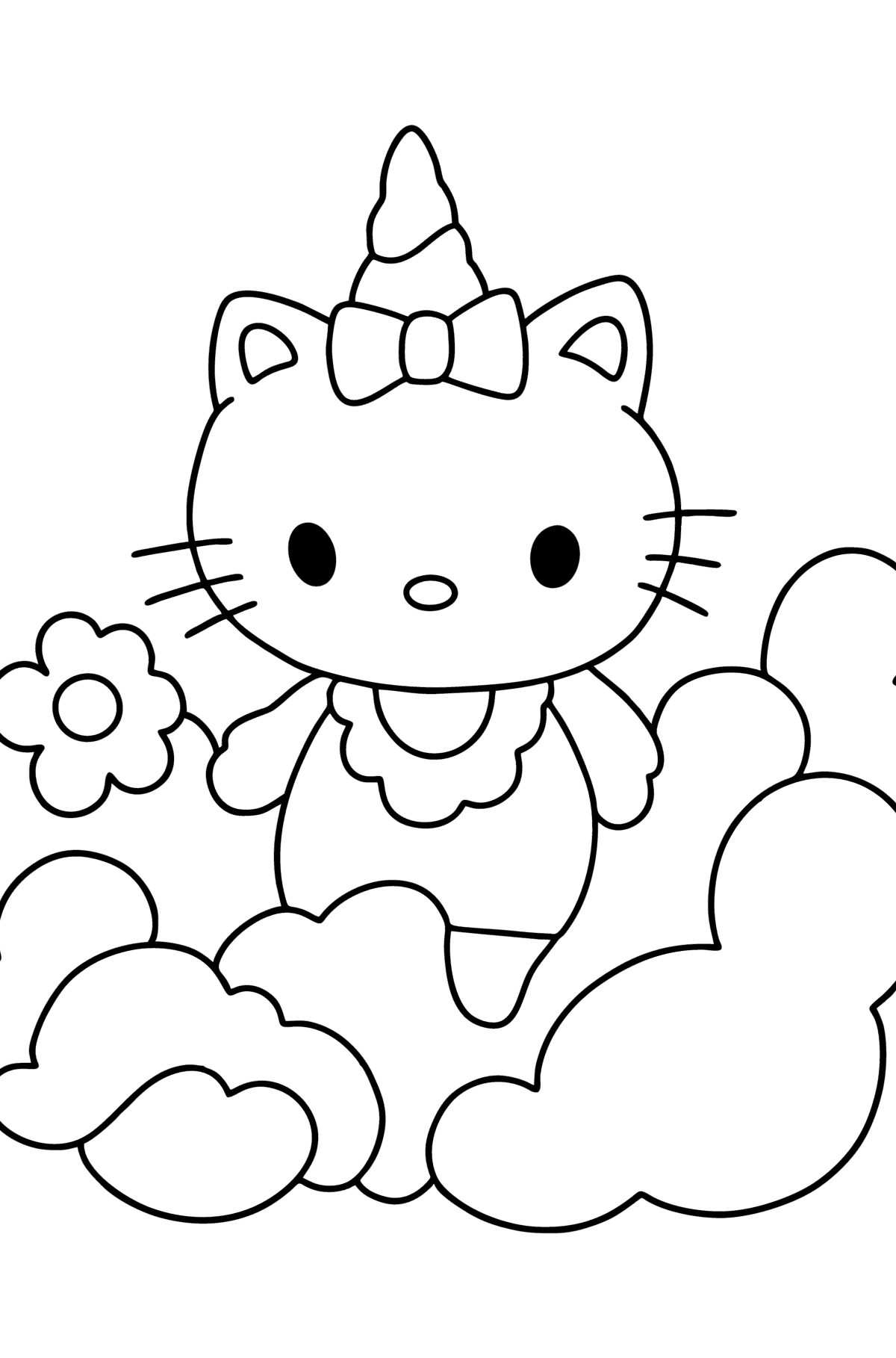 Hello kitty unicorn coloring page â online and print for free