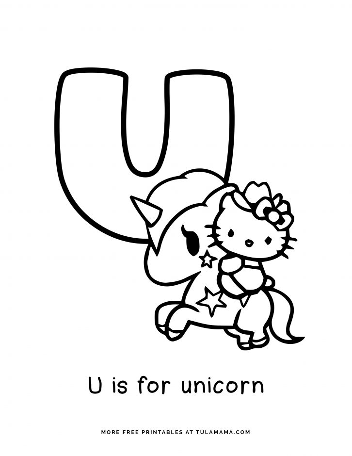 Free hello kitty printables and abc coloring pages