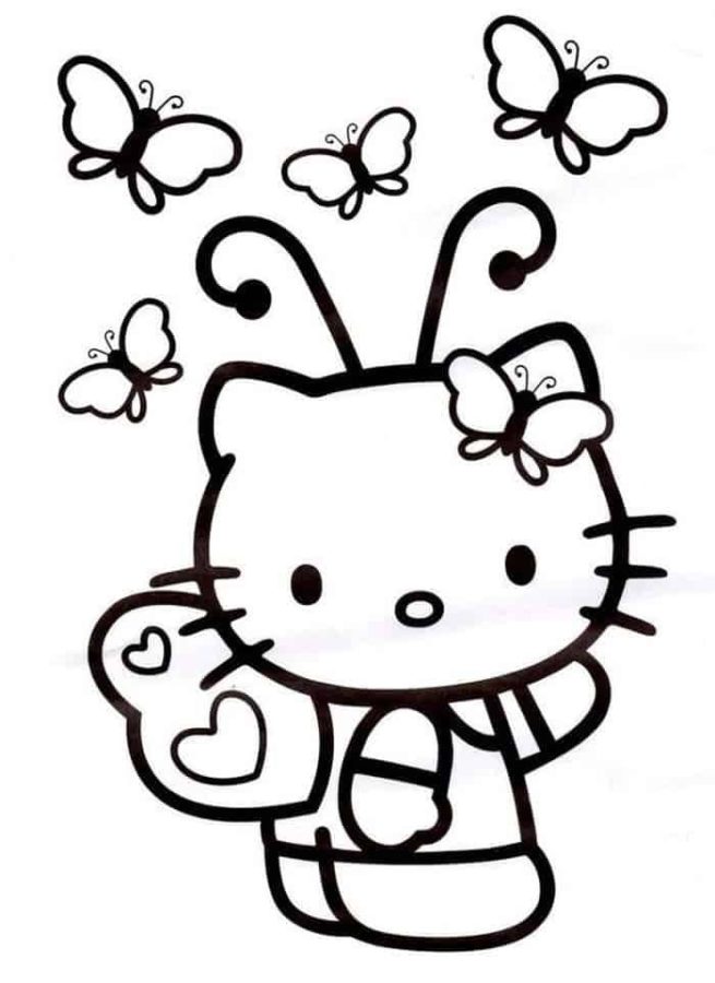Hello kitty coloring pages