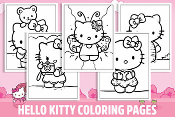 Hello kitty coloring pages for kids girls boys teens birthday school activity