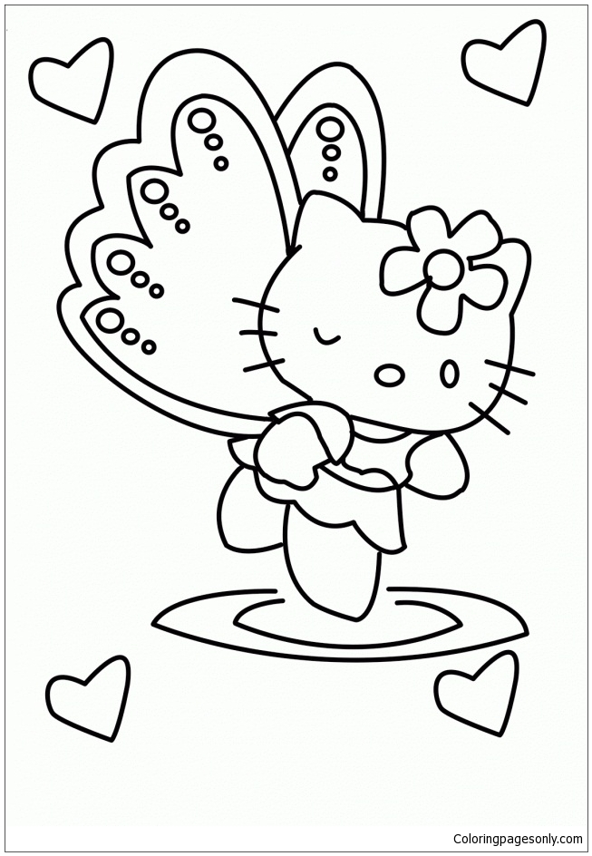 Hello kitty unicorn coloring page