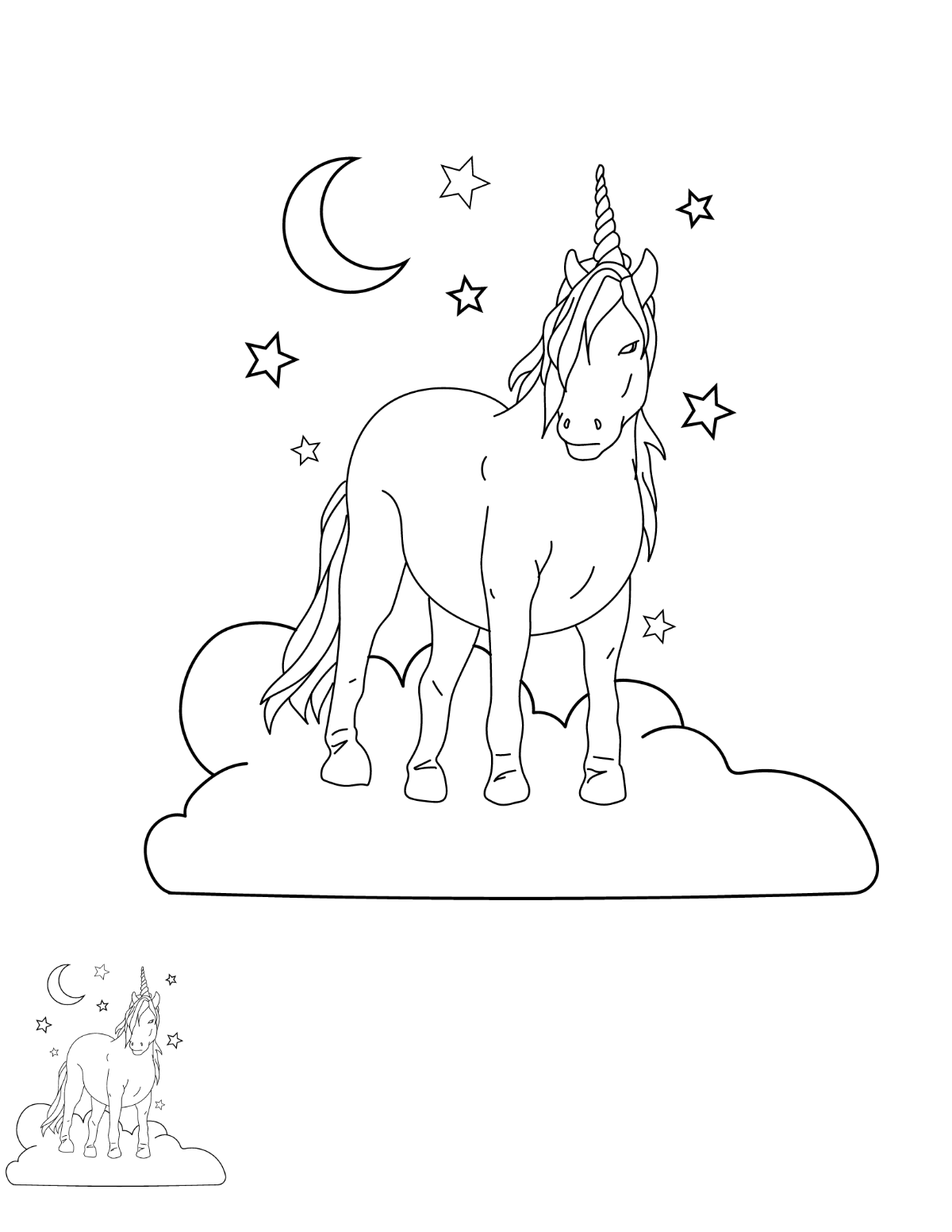 Free unicorn coloring page s examples