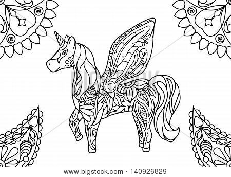 Unicorn mandalas vector photo free trial bigstock