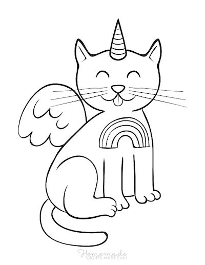Magical unicorn coloring pages for kids adults cat coloring book unicorn coloring pages cat coloring page