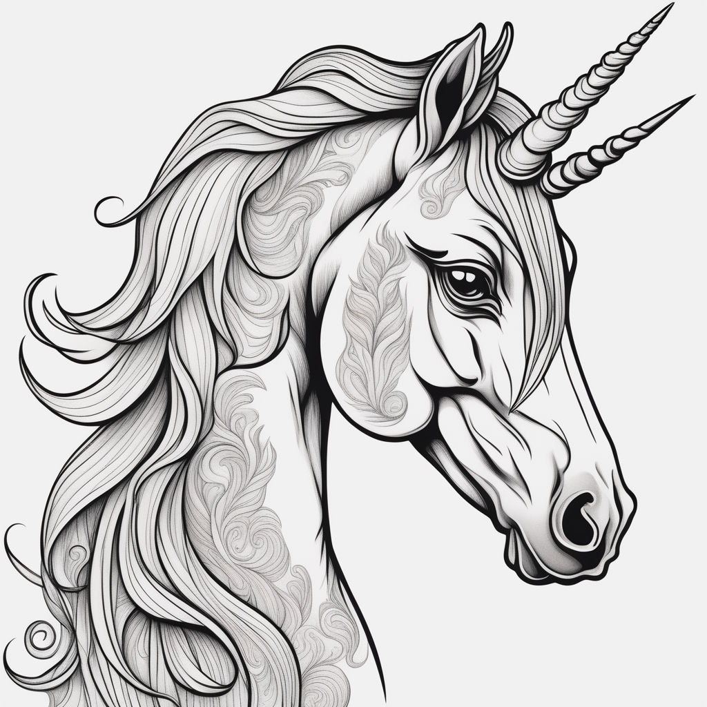 Vector logo of a unicorn with a mulit colored corn as the horn