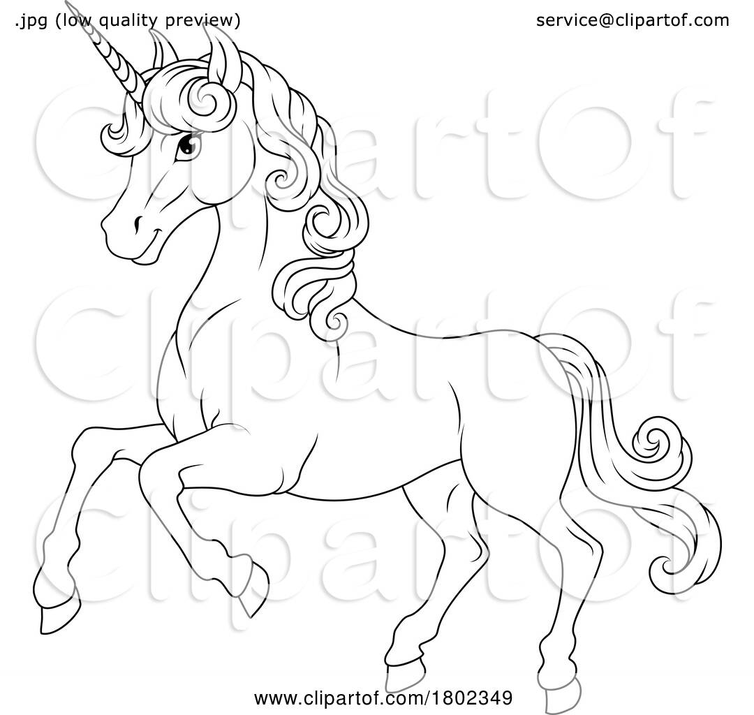 Unicorn horn horse animal cartoon mascot from myth by atstockillustration
