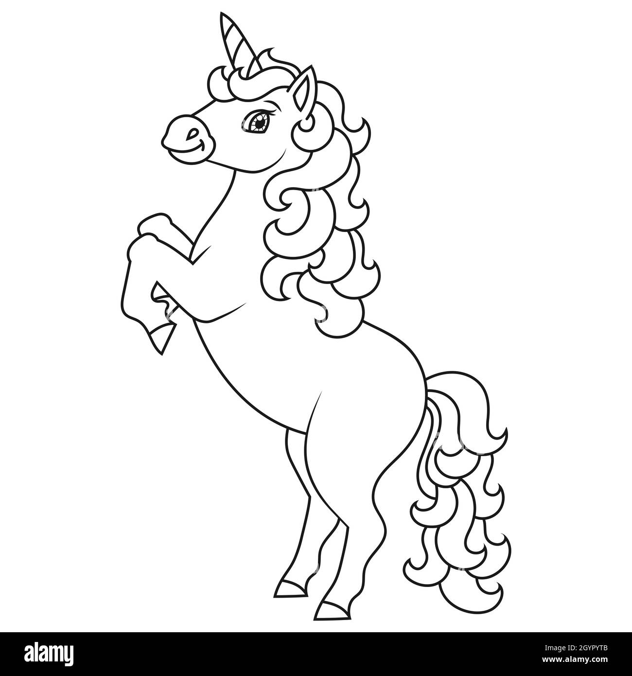 Cute unicorn magic fairy horse coloring book page for kids cartoon style vector illustration isolated on white background stock vector image art