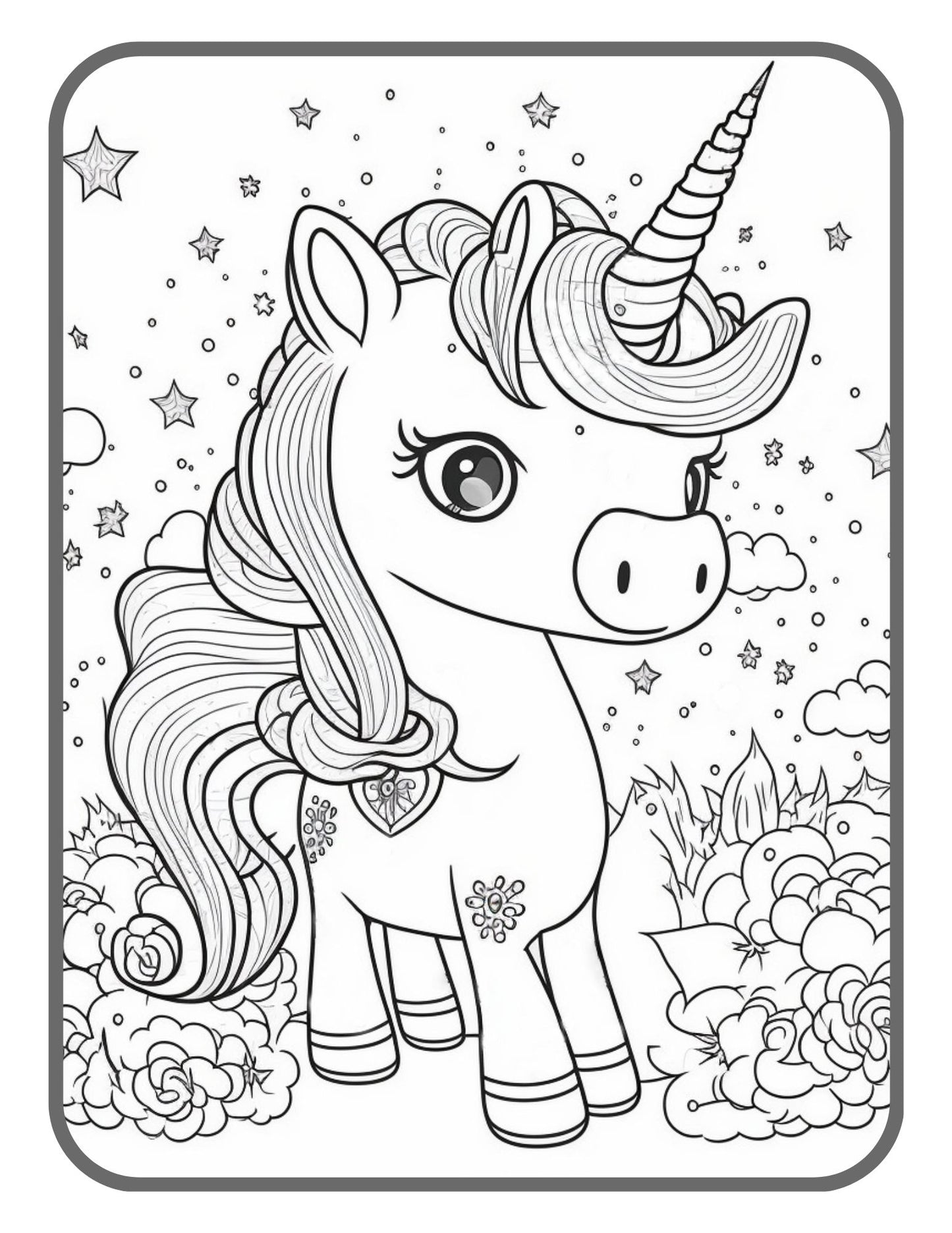 Unicorn birthday gift activity coloring book cute animal unicorn horse â mode art design