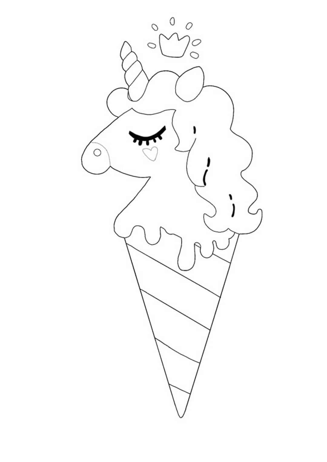 Unicorn cake coloring pages