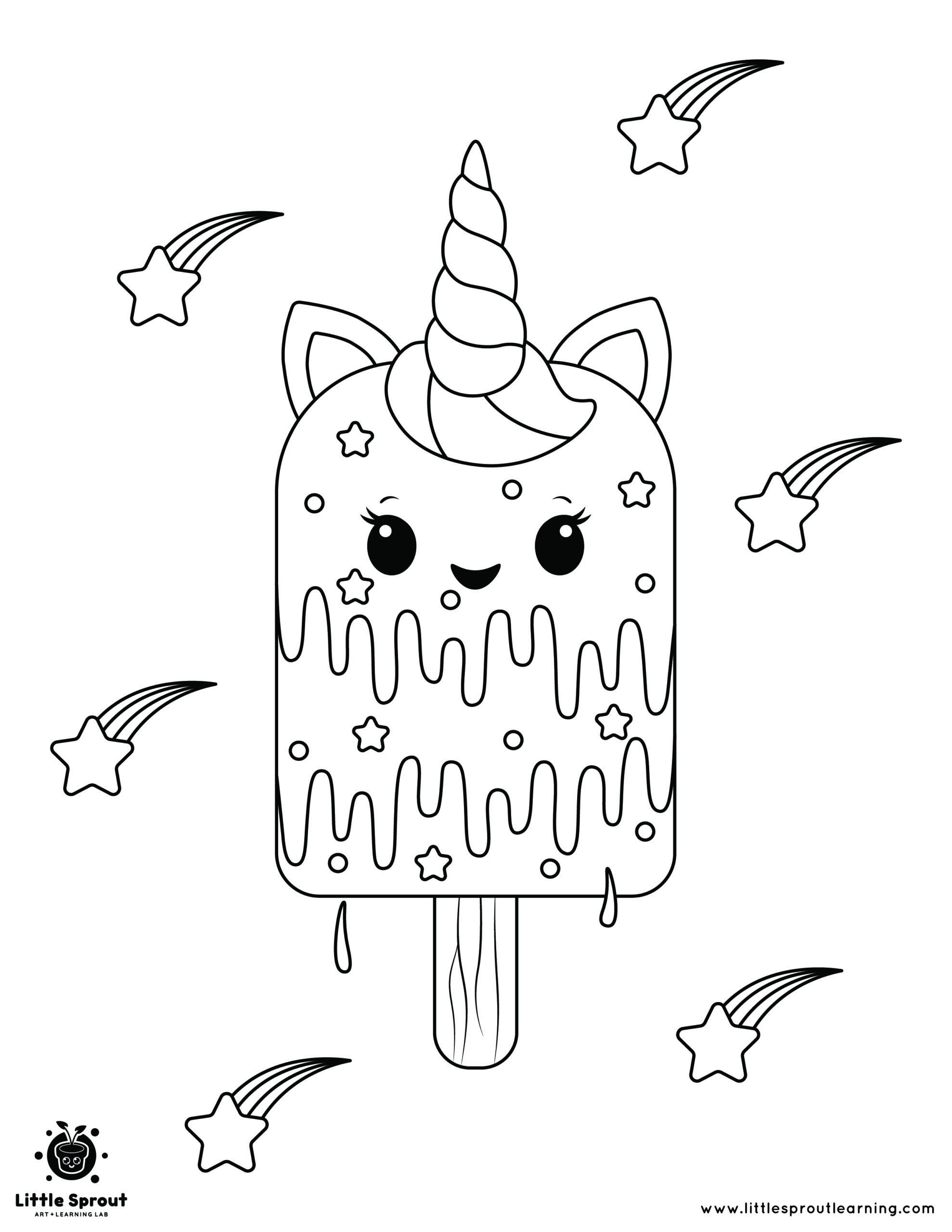 The best unicorn coloring page little sprout art