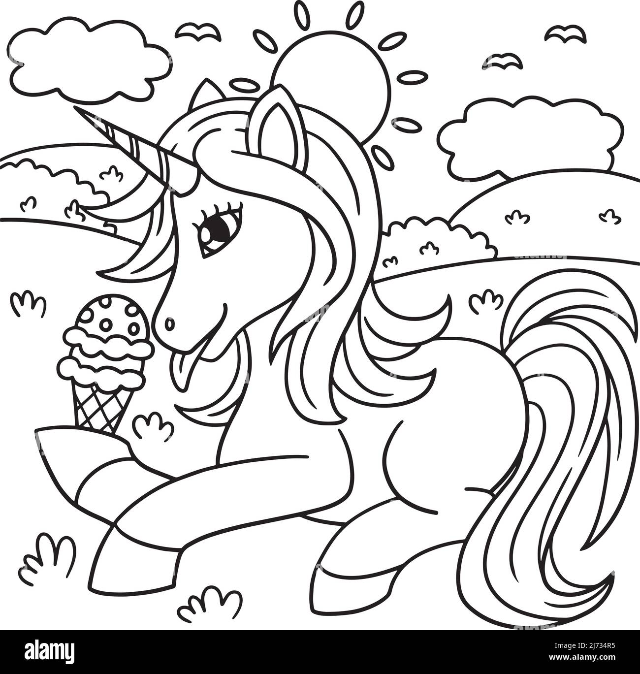 Ice art unicorn black and white stock photos images