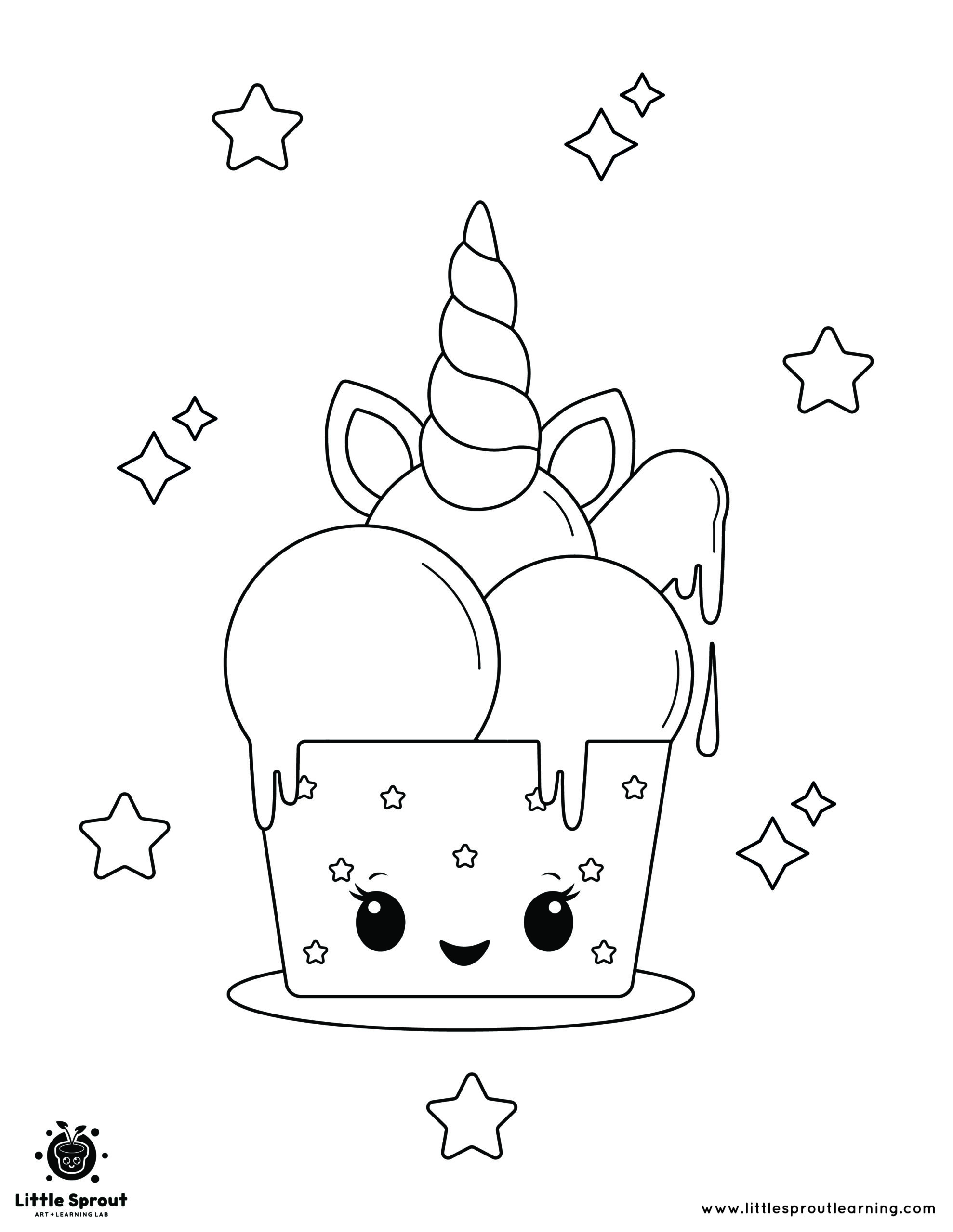 The best unicorn coloring page little sprout art