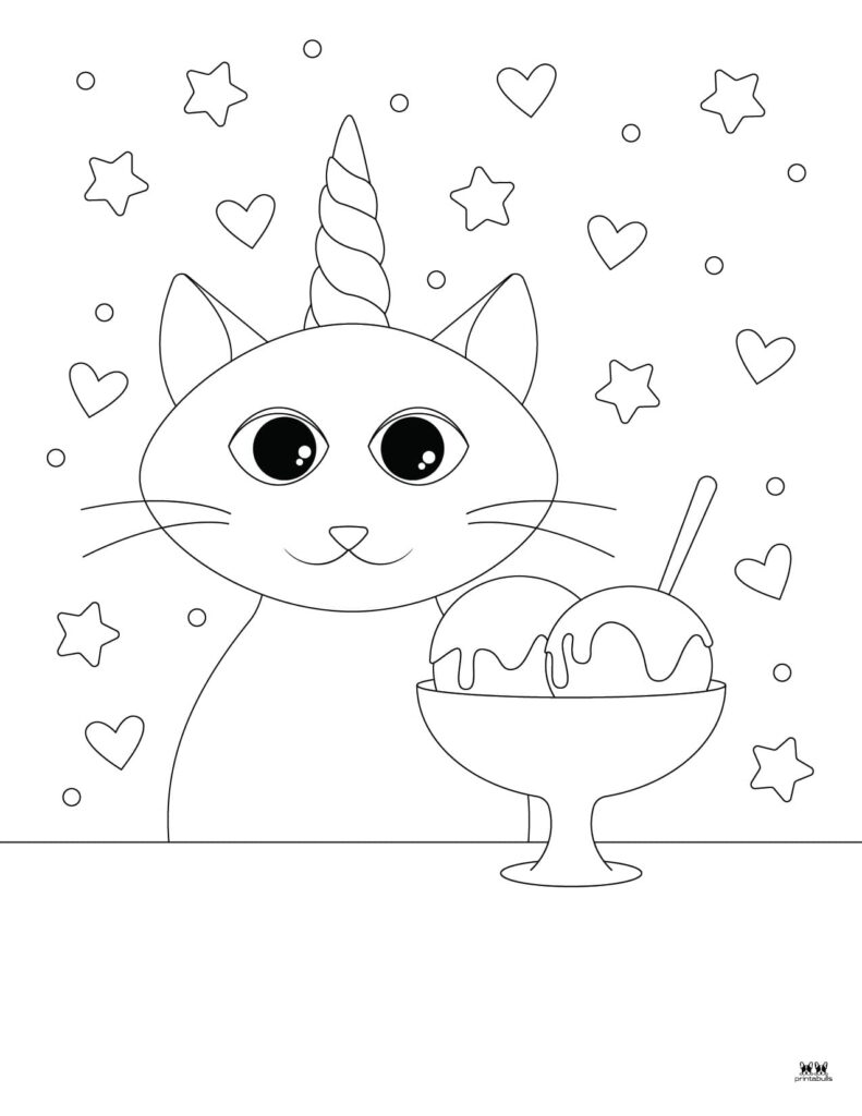 Unicorn cat caticorn coloring pages
