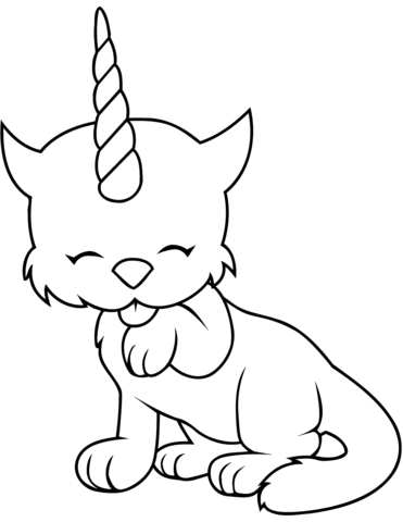 Cat unicorn coloring page free printable coloring pages