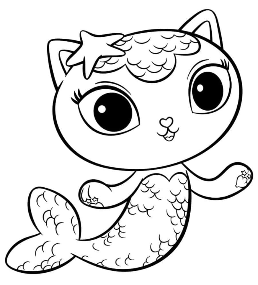 Download cat mermaid coloring pictures