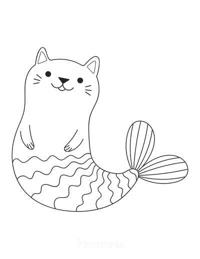 Free cat coloring pages for kids adults