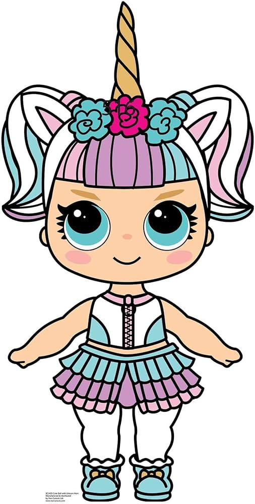 Star cutouts sc cute doll with large eyes and unirn horn cardboard cutout create the perfect family anniversary wedding birthday party deration multilour home kitchen