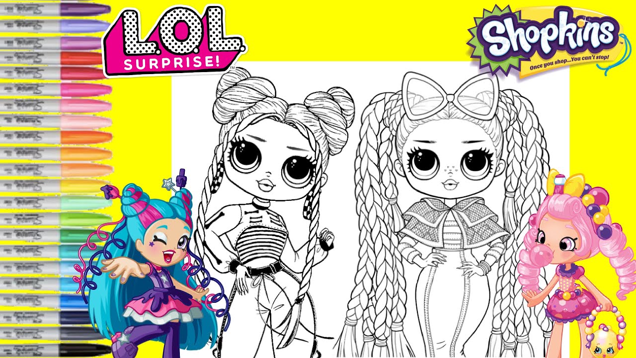 Lol surprise omg makeover as shopkins shoppies bubbleisha and polli polish coloring book page