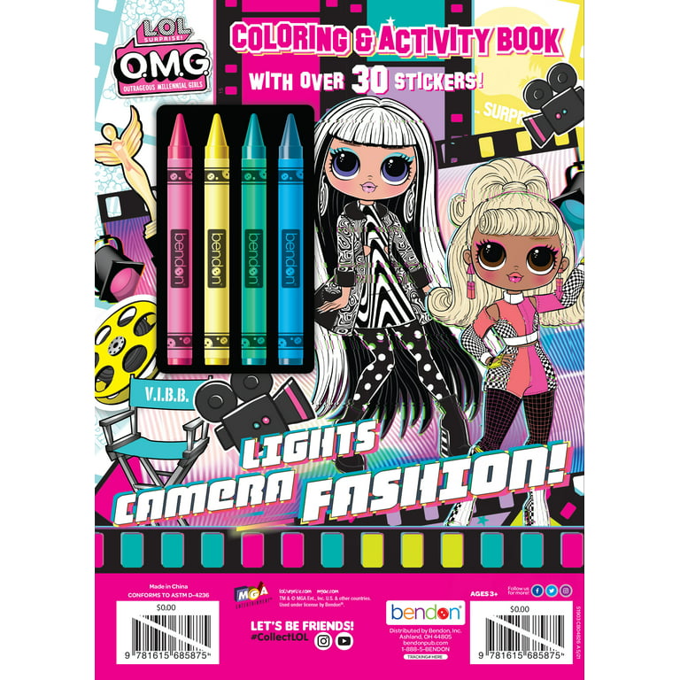 Lol omg page coloring book with crayons paperback