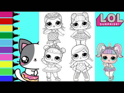 Lol surprise coloring book copilation unicorn super bb iss baby sis swing erbaby court chap