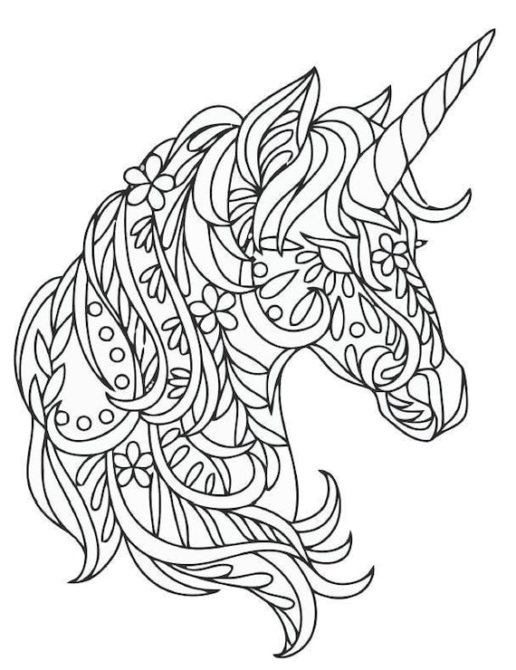 Unicorn mandala coloring page