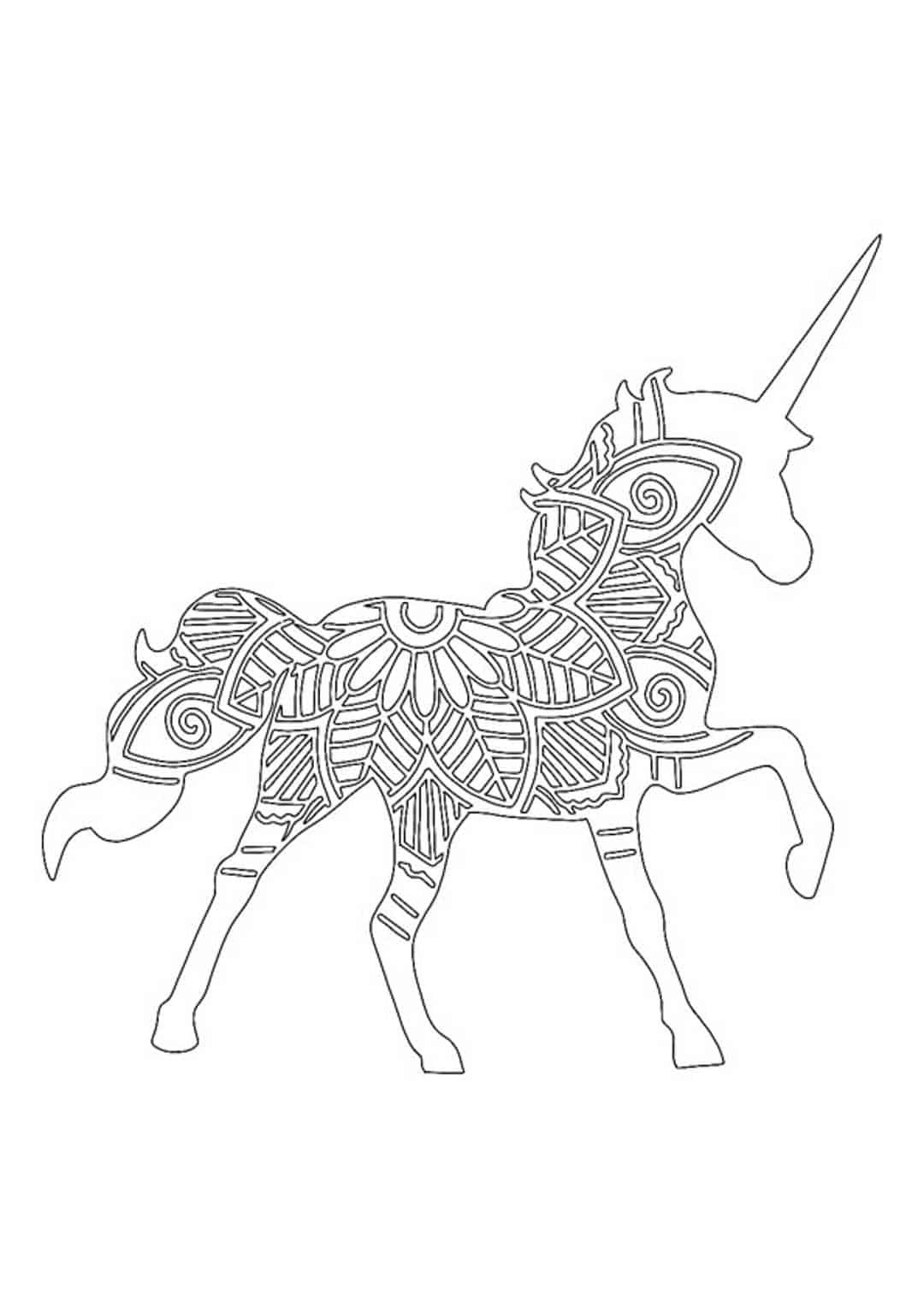 Unicorn mandala coloring pages
