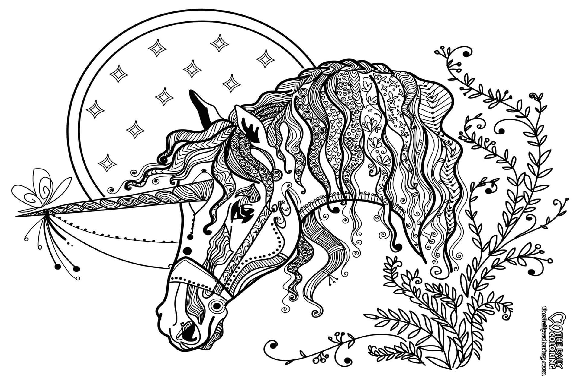 Mandala unicorn coloring pages