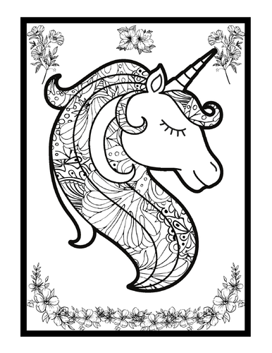 Mermaid princess and unicorn mandala colouring pages sheets pdf printable page teaching resources