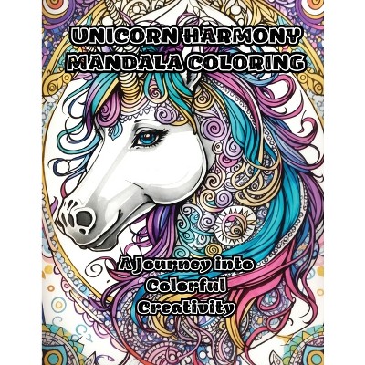 Unicorn harmony mandala coloring