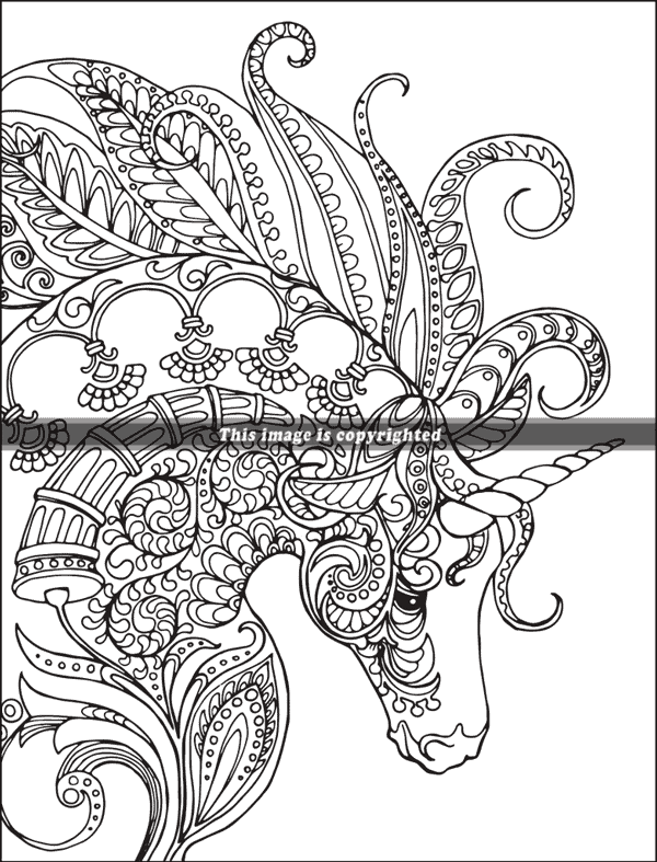 Unicorns with mandalas
