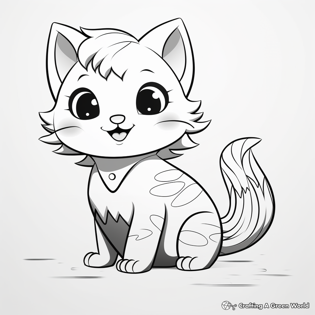 Mermaid cat coloring pages