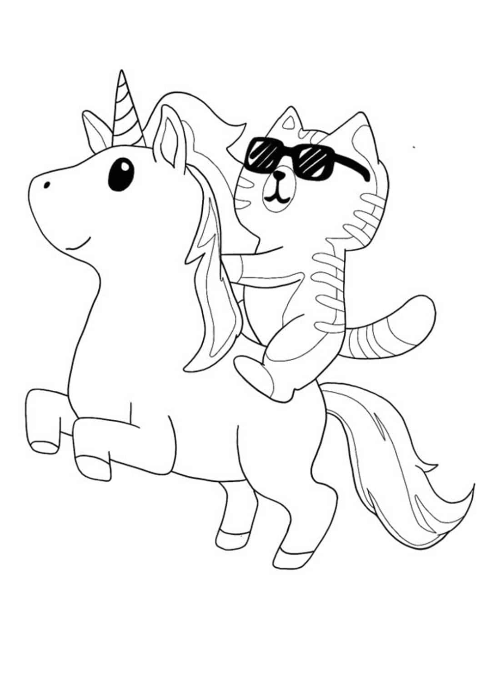 Unicorn cat coloring pages