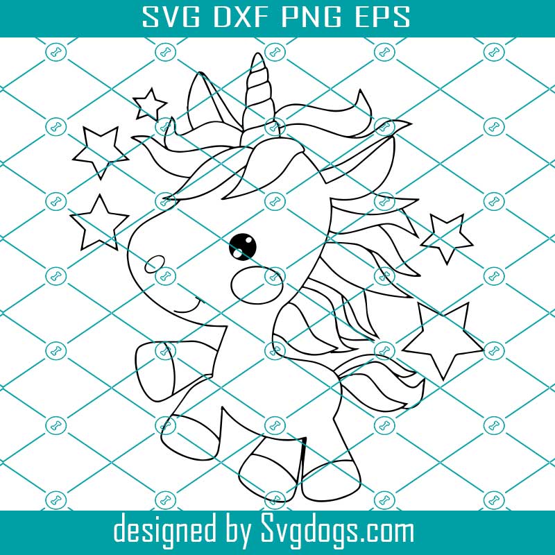 Unicorn digital stamp svg coloring page svg trending svg