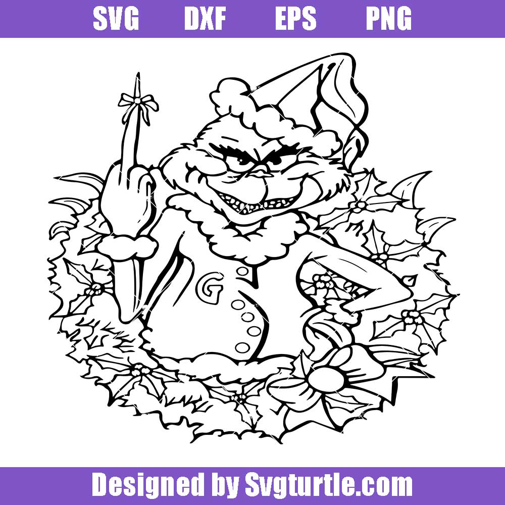 Grinch middle finger gesture svg