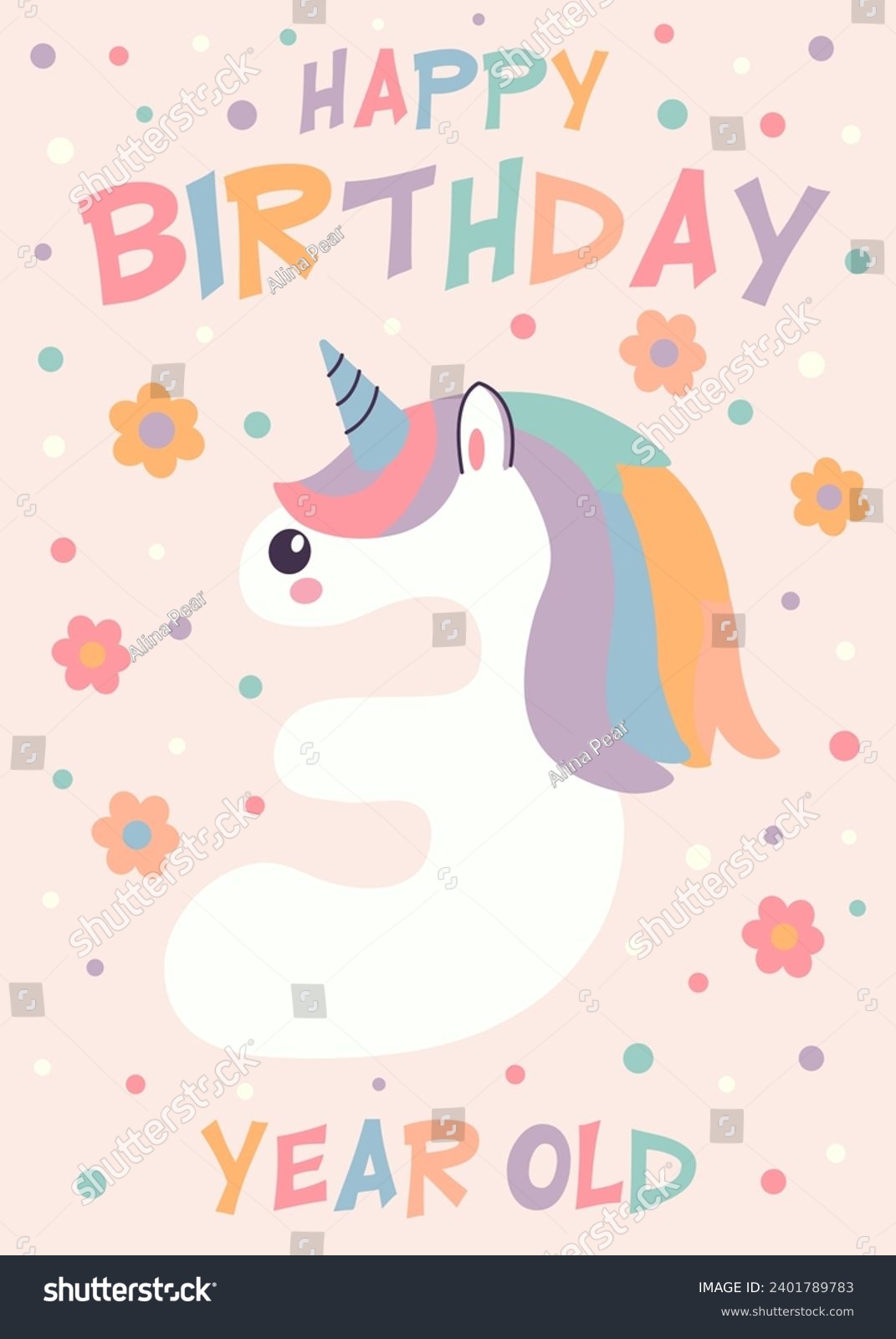 Unicorn number three images stock photos d objects vectors