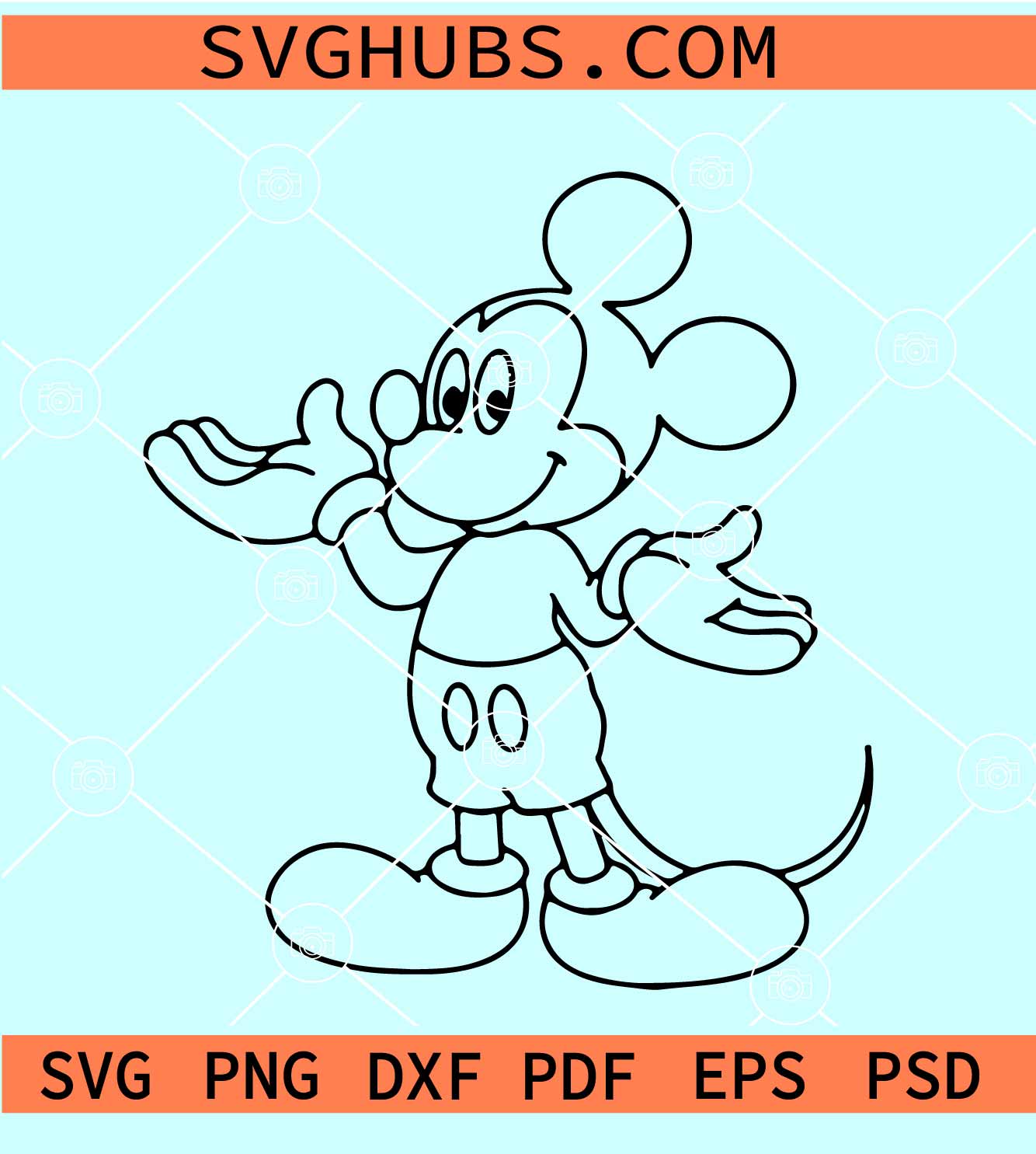 Mickey mouse coloring svg mickey sketch svg hand drawn mickey svg