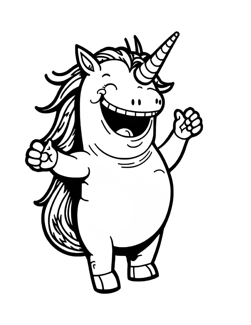 Fat unicorn coloring page download printable pdf